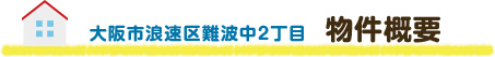 大阪市浪速区難波中2丁目、物件概要