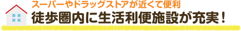 徒歩圏内に生活利便施設が充実！