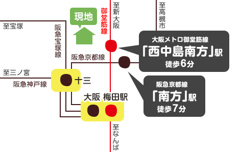 淀川区木川東3丁目　路線図