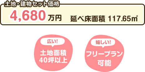 土地面積40坪以上 フリープラン可能