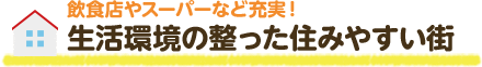 生活環境の整った住みやすい街