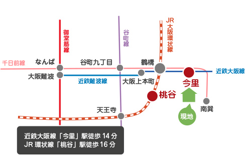 大阪市生野区中川4丁目　路線図