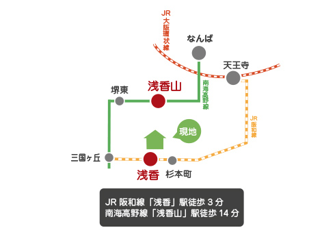 堺市堺区浅香山町3丁　路線図